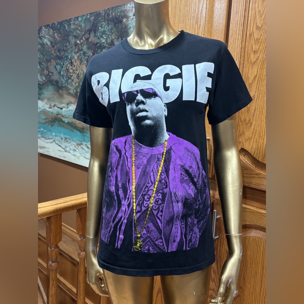 Biggie Graphic Tee - Black and Purple